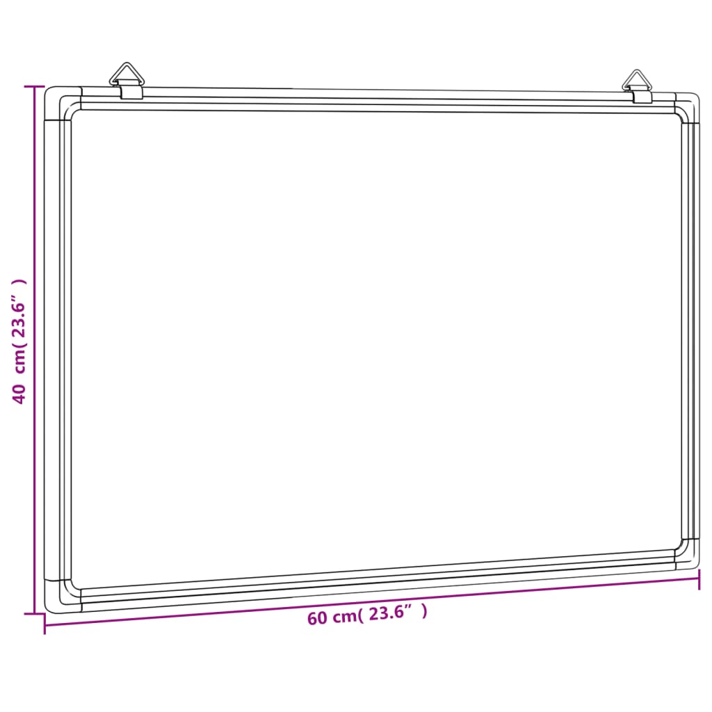 Magnetic whiteboard 60x40x1.7 cm aluminum