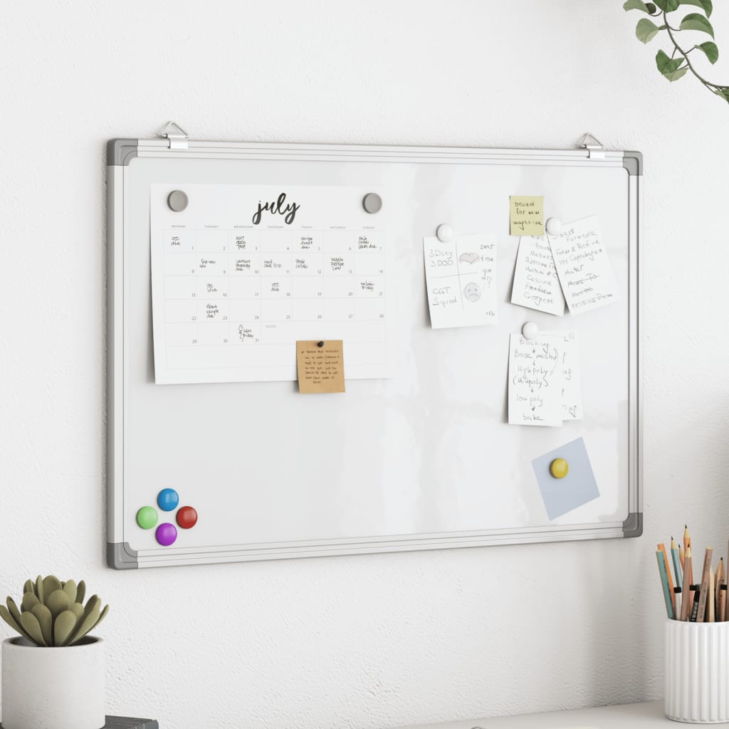 Magnetic whiteboard 60x40x1.7 cm aluminum