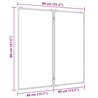 Whiteboard magnetic folding 80x80x1.7 cm aluminum