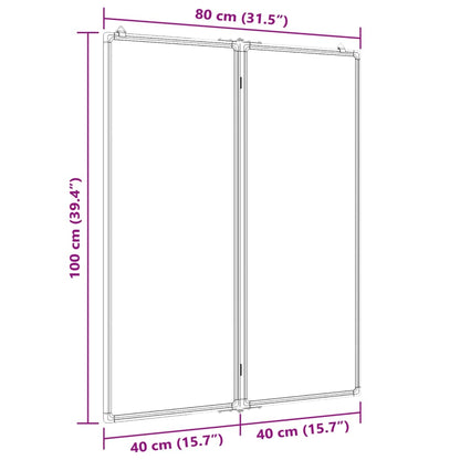 Whiteboard magnetic folding 80x100x1.7 cm aluminum