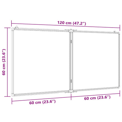 Whiteboard magnetic folding 120x60x1.7 cm aluminum