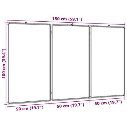 Whiteboard magnetisch inklapbaar 150x100x1,7 cm aluminium