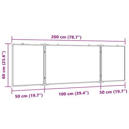 Whiteboard magnetisch inklapbaar 200x60x1,7 cm aluminium