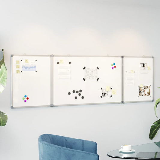Whiteboard magnetisch inklapbaar 200x60x1,7 cm aluminium