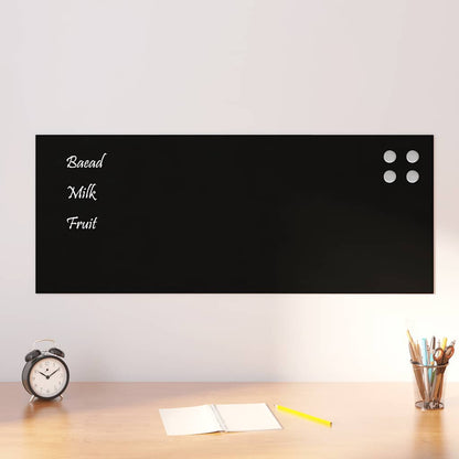Magneetbord voor aan de wand 100x40 cm gehard glas zwart