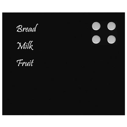 Magneetbord voor aan de wand 60x50 cm gehard glas zwart