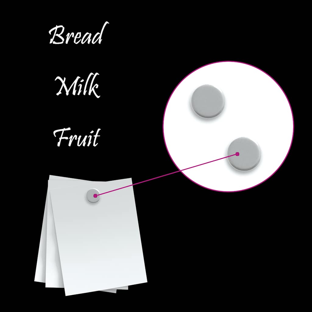 Magneetbord voor aan de wand 80x50 cm gehard glas zwart