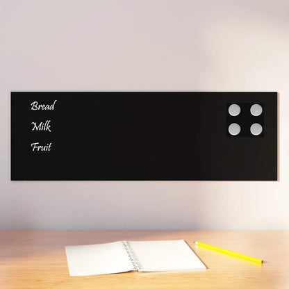 Wandbord wandmontage 60x20 cm gehard glas zwart