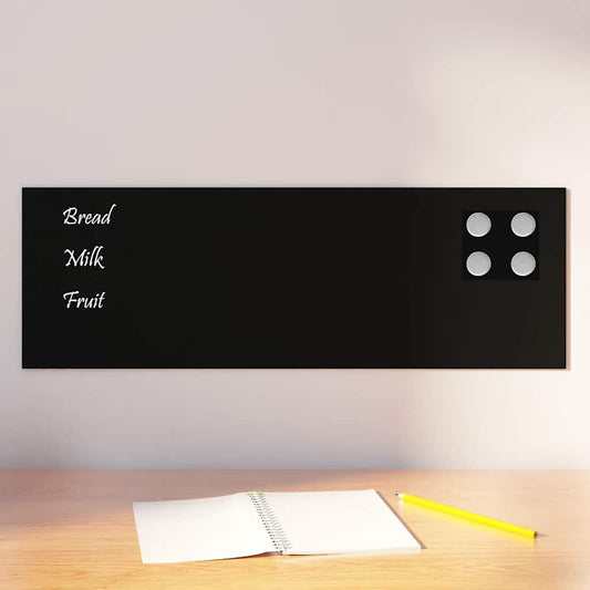 Wandbord wandmontage 60x20 cm gehard glas zwart