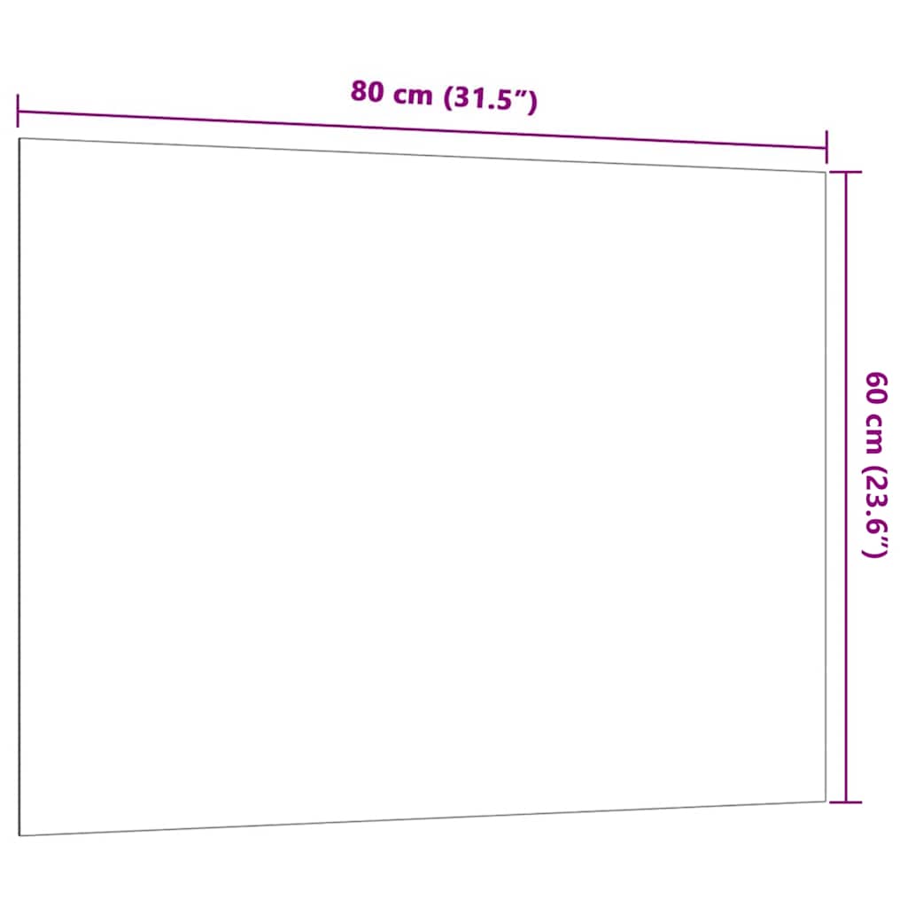 Wandbord wandmontage 80x60 cm gehard glas zwart