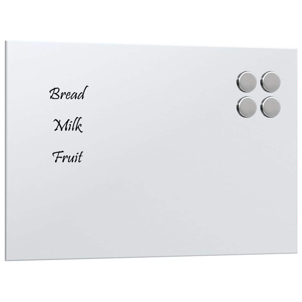 Magnetic board for the wall 40x30 cm tempered glass white