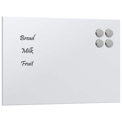 Magnetic board for the wall 40x30 cm tempered glass white