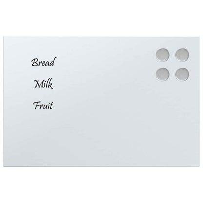 Magnetic board for the wall 40x30 cm tempered glass white