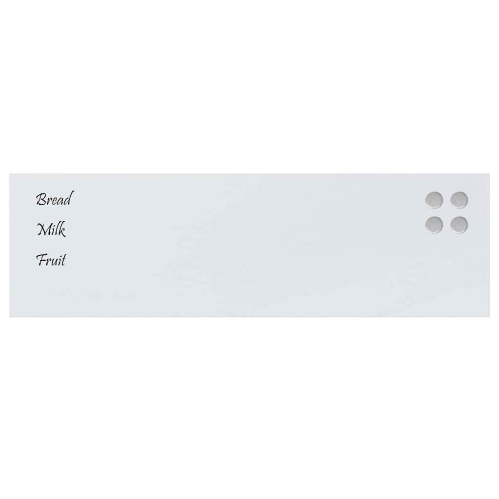 Magneetbord voor aan de wand 100x30 cm gehard glas wit