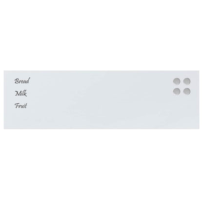 Magneetbord voor aan de wand 100x30 cm gehard glas wit