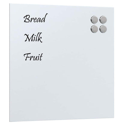 Wandmagneetbord 40x40 cm gehard glas wit