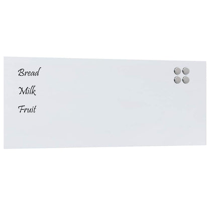 Magneetbord voor aan de wand 100x40 cm gehard glas wit
