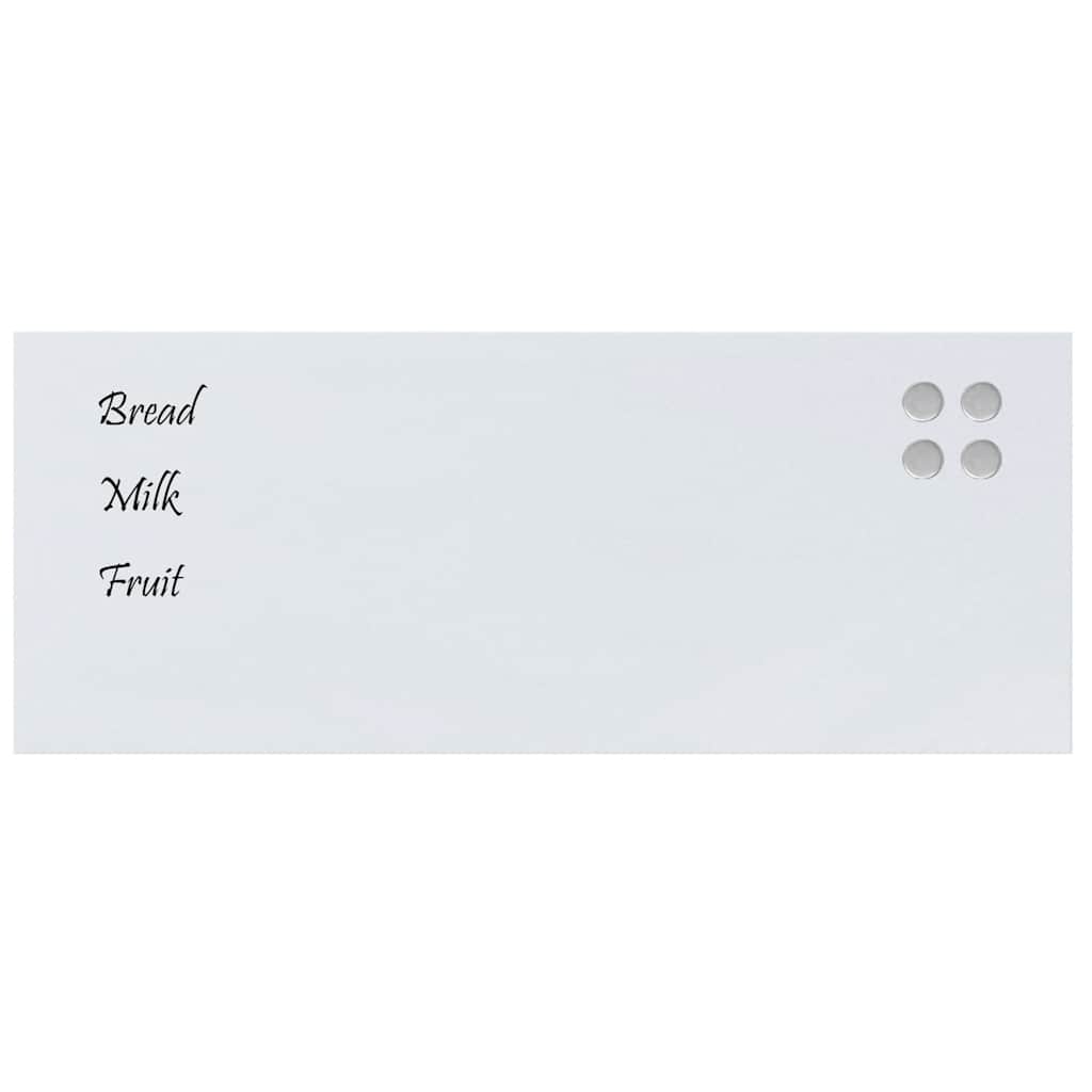 Magneetbord voor aan de wand 100x40 cm gehard glas wit