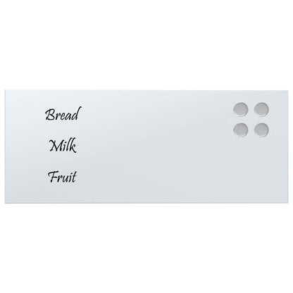 Magneetbord voor aan de wand 50x20 cm gehard glas wit