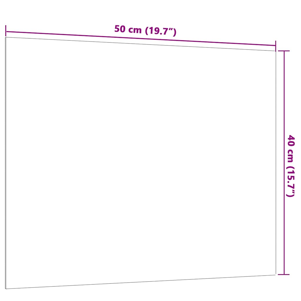 Magneetbord voor aan de wand 50x40 cm gehard glas wit