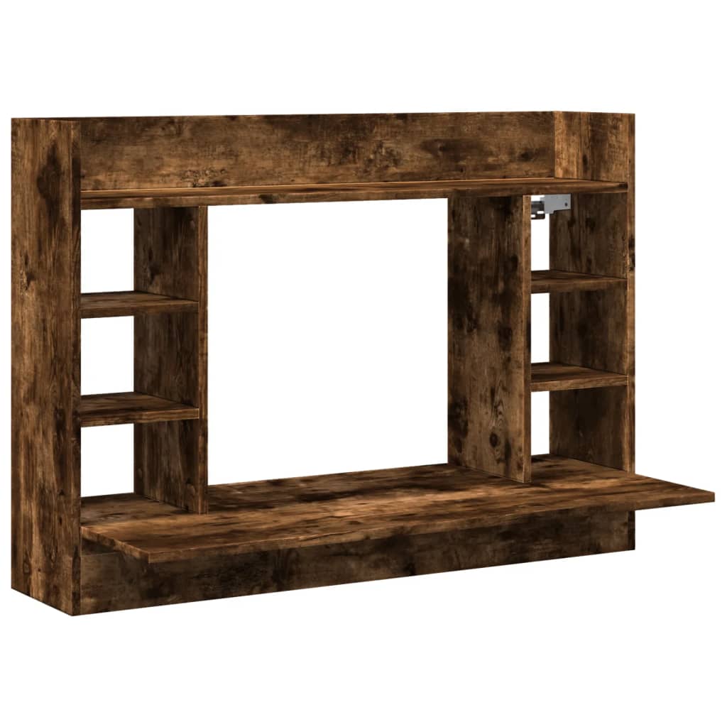 Wandbureau 105x48x75 cm bewerkt hout gerookt eikenkleurig