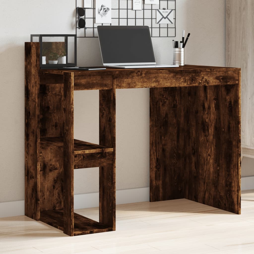 Desk 103.5x56.5x94 cm processed wood smoked oak color
