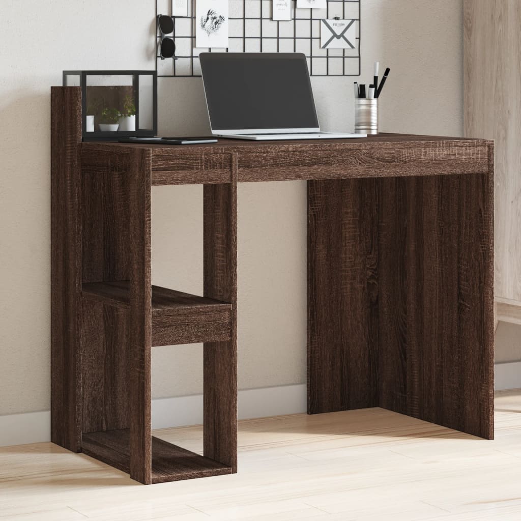 Desk 103.5x56.5x94 cm processed wood brown oak color