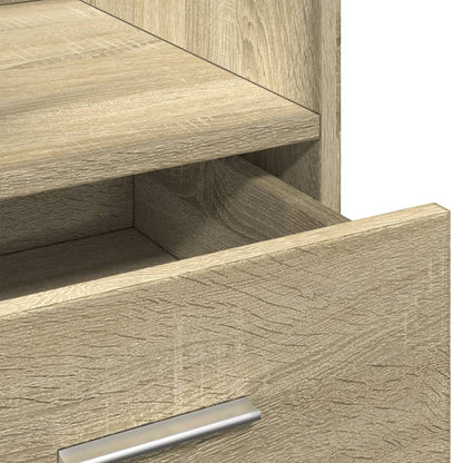 Desk with wheels and drawer 55x55x107 cm wood sonoma oak