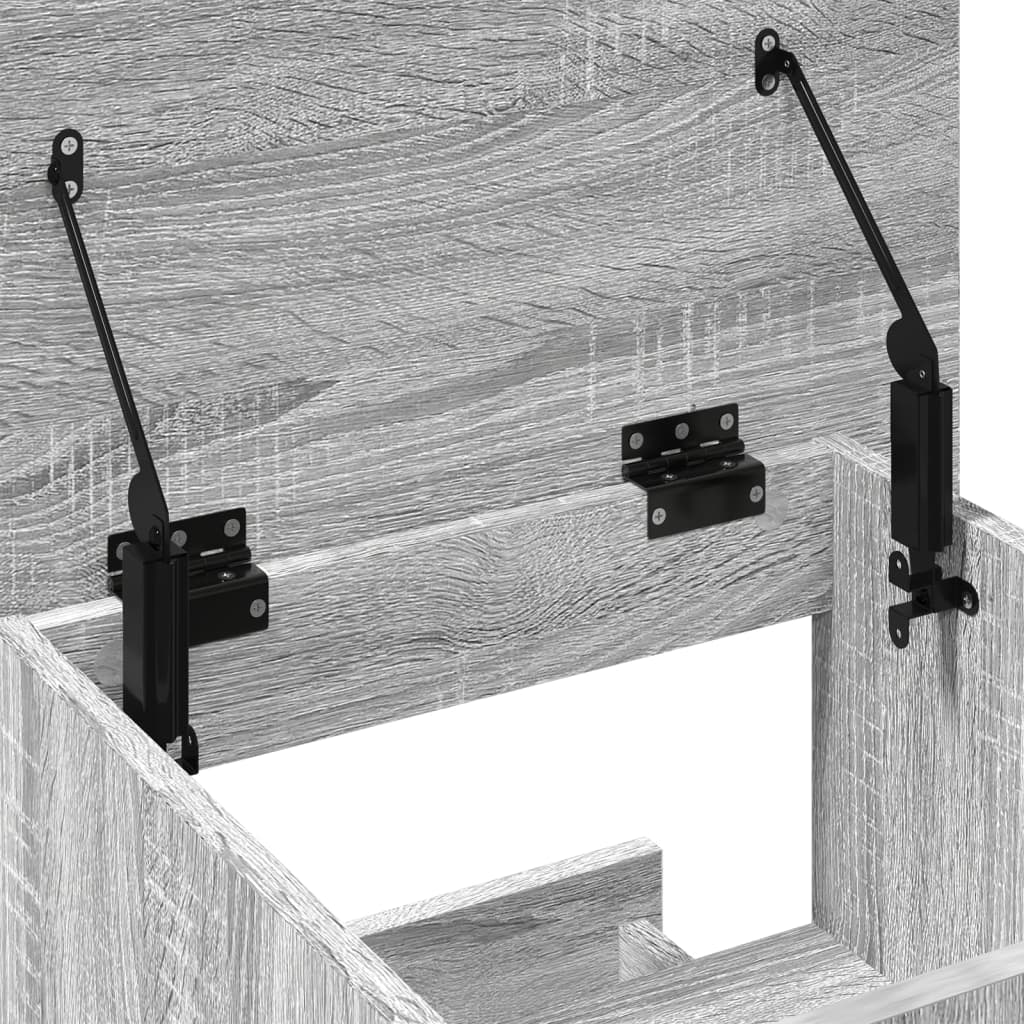 Desk with wheels and drawer 55x55x107 cm wood gray sonoma