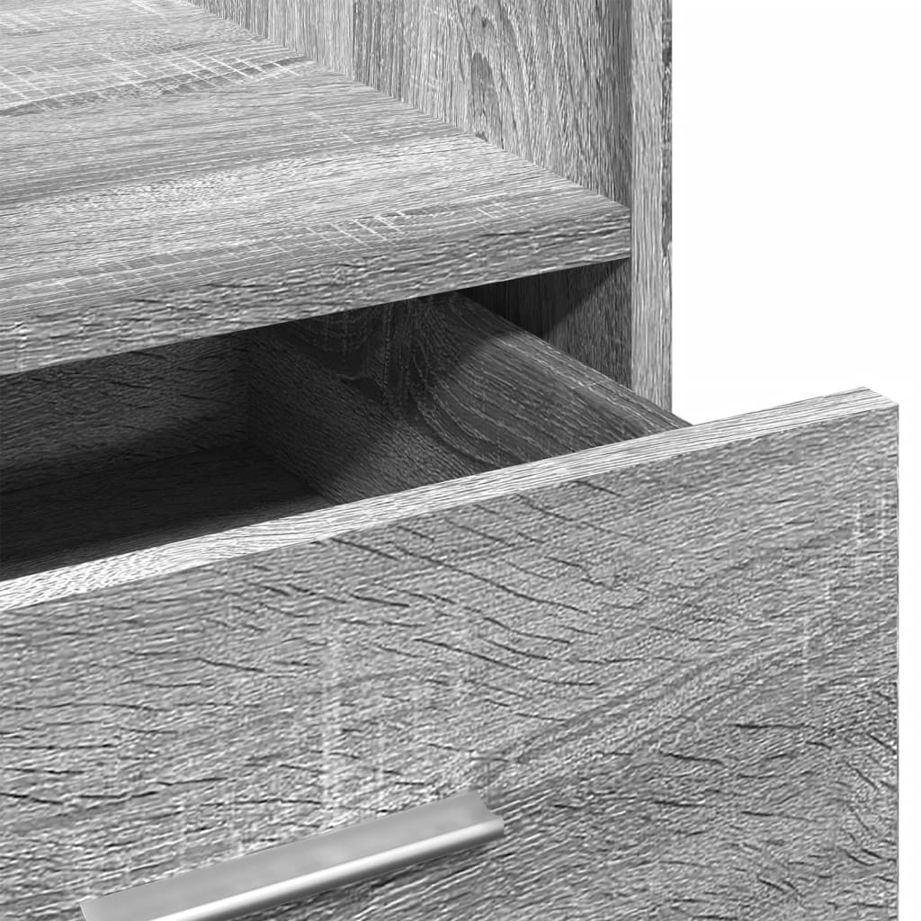 Desk with wheels and drawer 55x55x107 cm wood gray sonoma