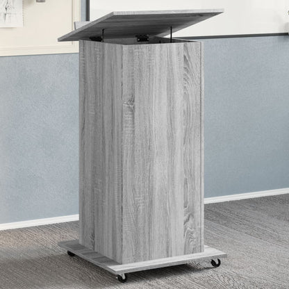 Desk with wheels and drawer 55x55x107 cm wood gray sonoma
