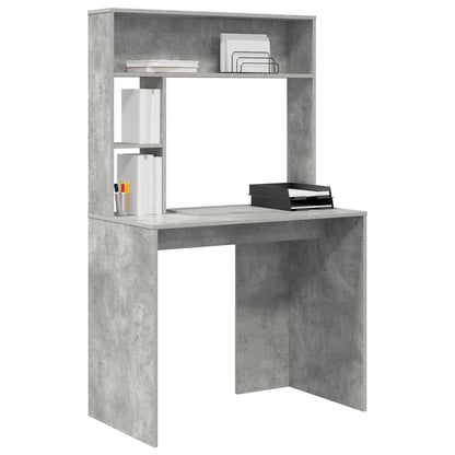 Bureau met plank Beton Grijs 91 x 50 x 149 cm Bewerkt hout