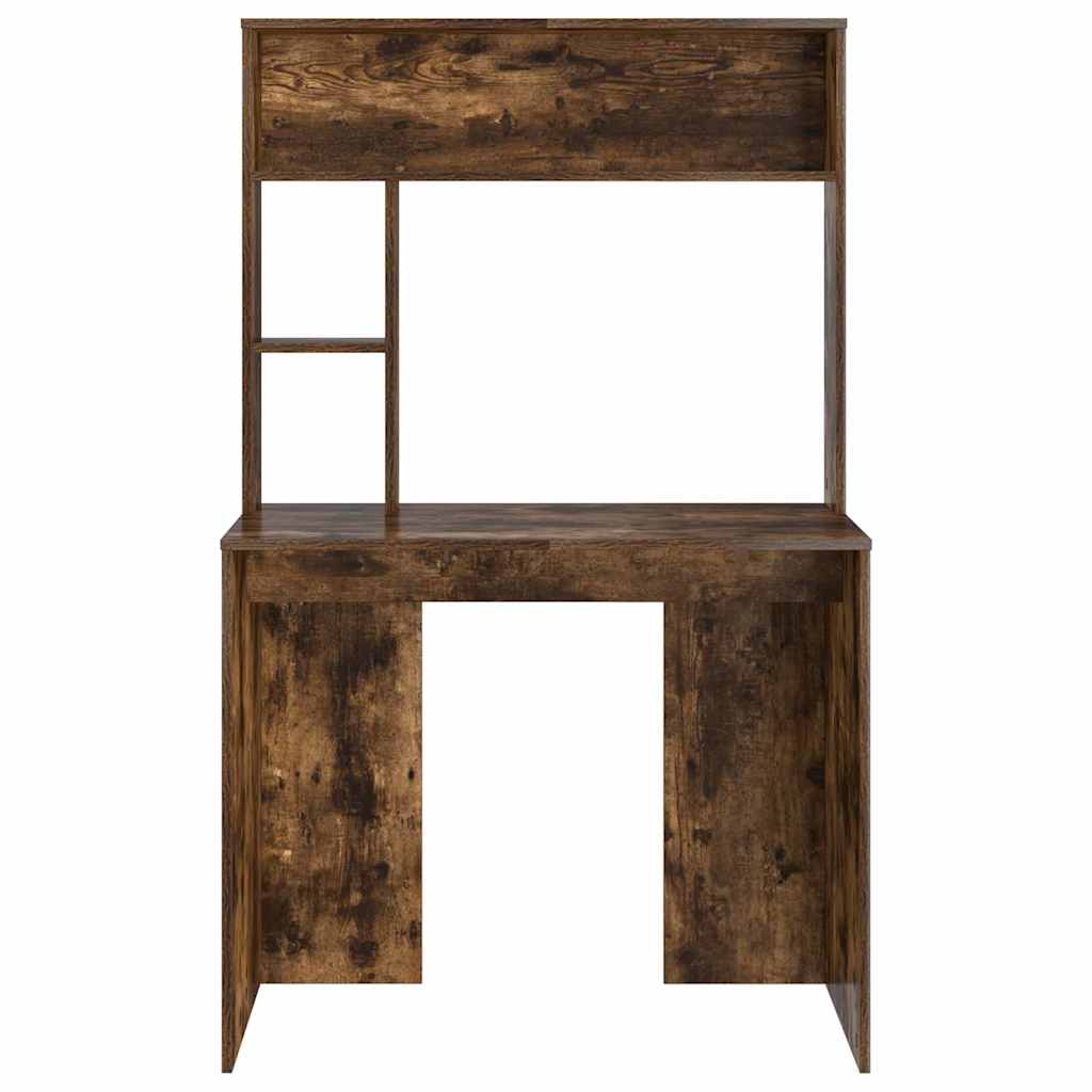 Bureau met plank Gerookt eiken 91 x 50 x 149 cm Bewerkt hout