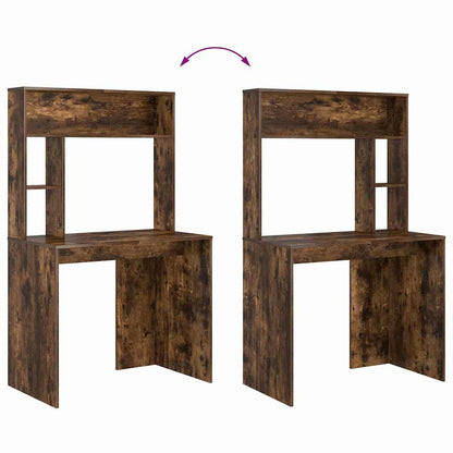 Bureau met plank Gerookt eiken 91 x 50 x 149 cm Bewerkt hout