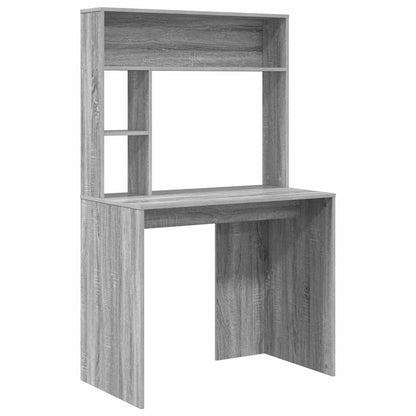 Bureau met plank Grijs Sonoma 91 x 50 x 149 cm Bewerkt hout