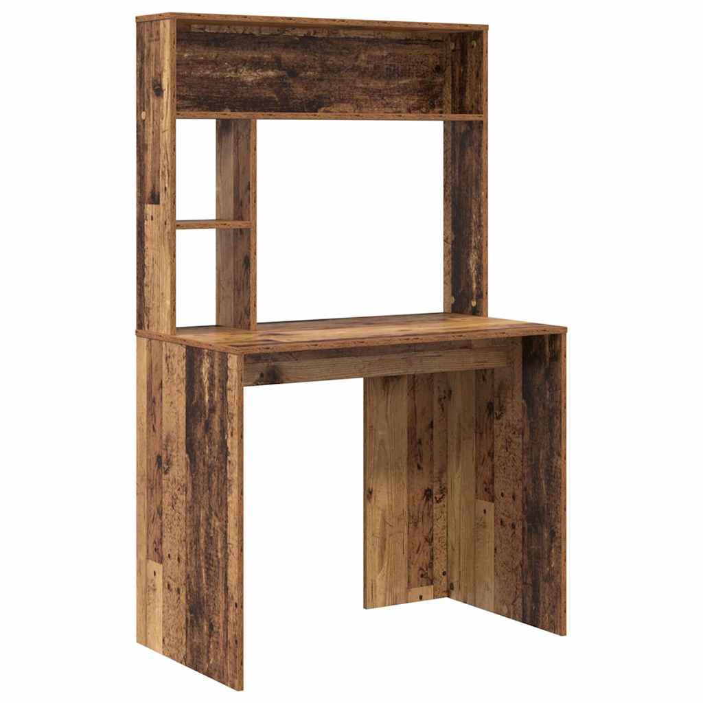 Bureau met plank Oud Hout 91 x 50 x 149 cm Bewerkt hout