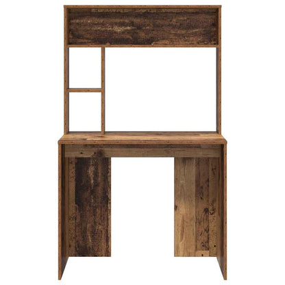 Bureau met plank Oud Hout 91 x 50 x 149 cm Bewerkt hout