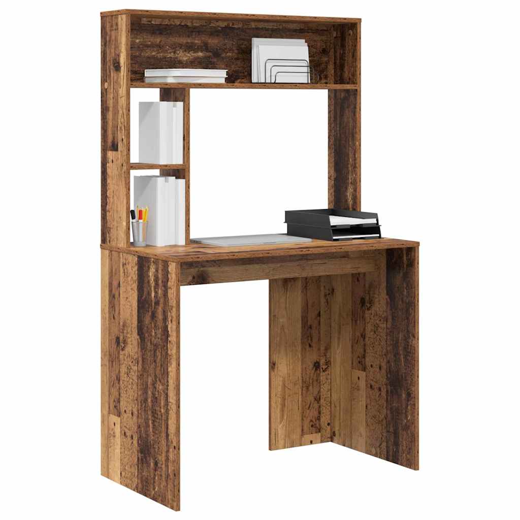 Bureau met plank Oud Hout 91 x 50 x 149 cm Bewerkt hout