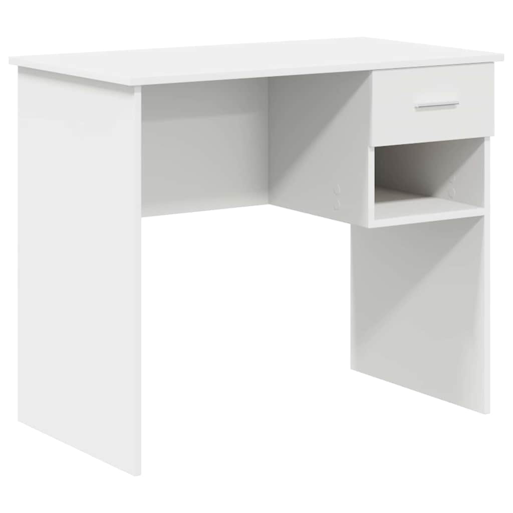 Bureau met lade met plank Wit 90 x 49 x 75 cm Bewerkt hout