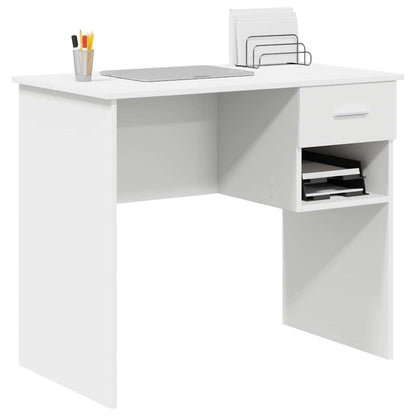 Bureau met lade met plank Wit 90 x 49 x 75 cm Bewerkt hout