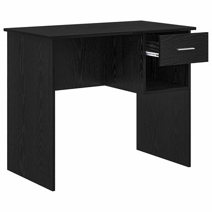 Bureau met lade Zwart Eiken 90 x 49 x 75 cm Bewerkt hout