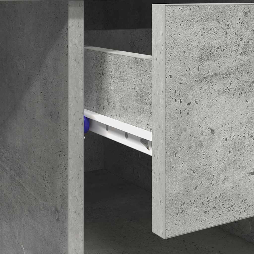 Bureau met lade Beton Grijs 90 x 49 x 75 cm Bewerkt hout