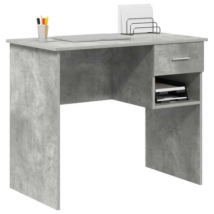 Bureau met lade Beton Grijs 90 x 49 x 75 cm Bewerkt hout