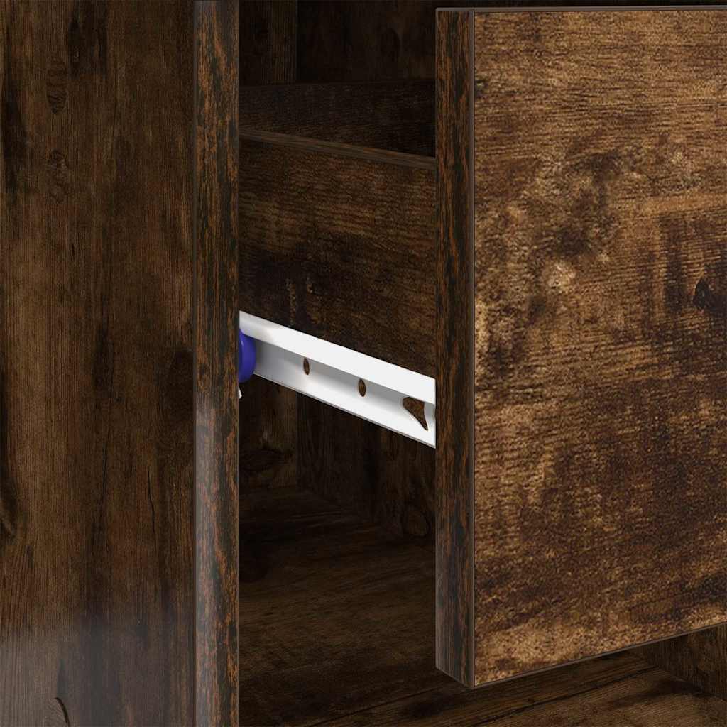 Bureau met lade Gerookt eiken 90 x 49 x 75 cm Bewerkt hout