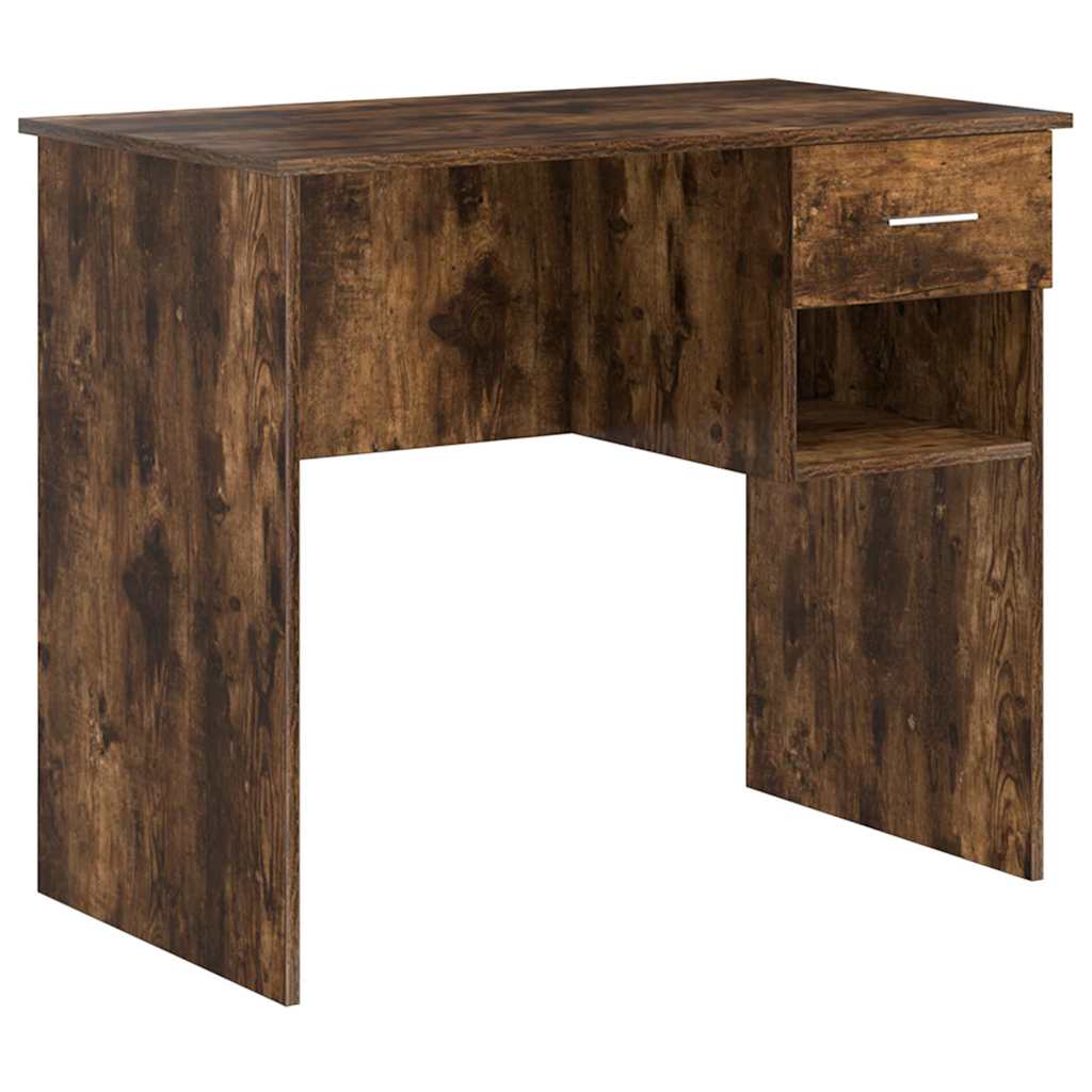 Bureau met lade Gerookt eiken 90 x 49 x 75 cm Bewerkt hout