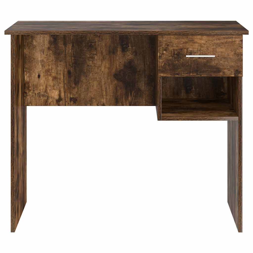 Bureau met lade Gerookt eiken 90 x 49 x 75 cm Bewerkt hout
