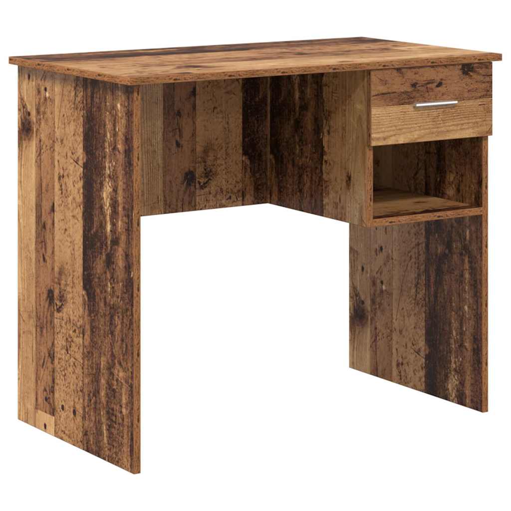 Bureau met lade met plank Oud Hout 90 x 49 x 75 cm Bewerkt hout