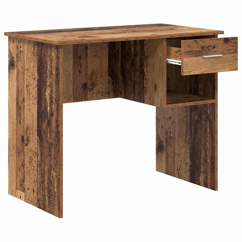 Bureau met lade met plank Oud Hout 90 x 49 x 75 cm Bewerkt hout