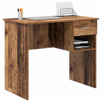 Bureau met lade met plank Oud Hout 90 x 49 x 75 cm Bewerkt hout