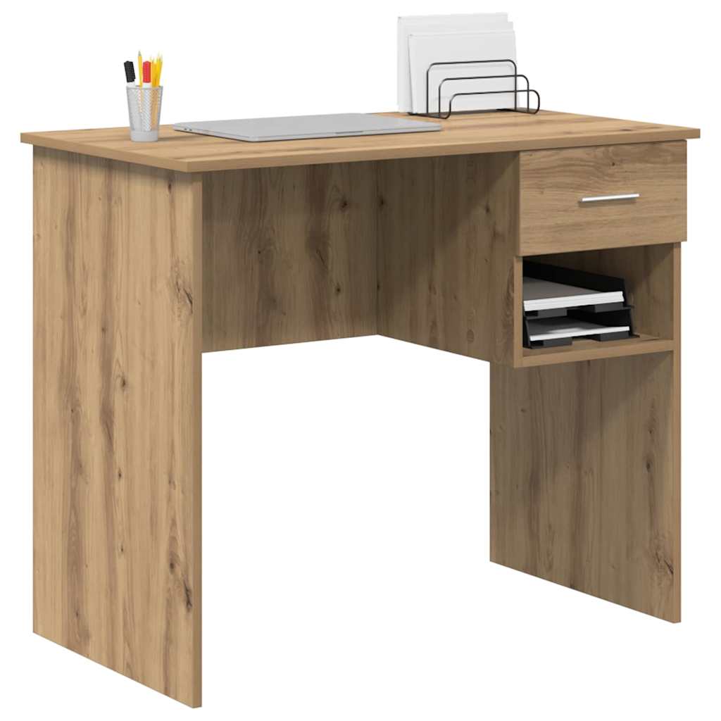 Bureau met lade Artisan Eiken 90 x 49 x 75 cm Bewerkt hout